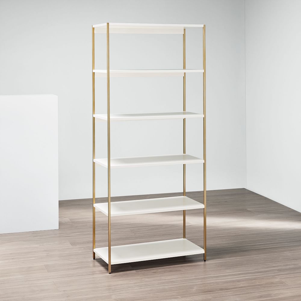Zane Wide Bookshelf White West Elm UK